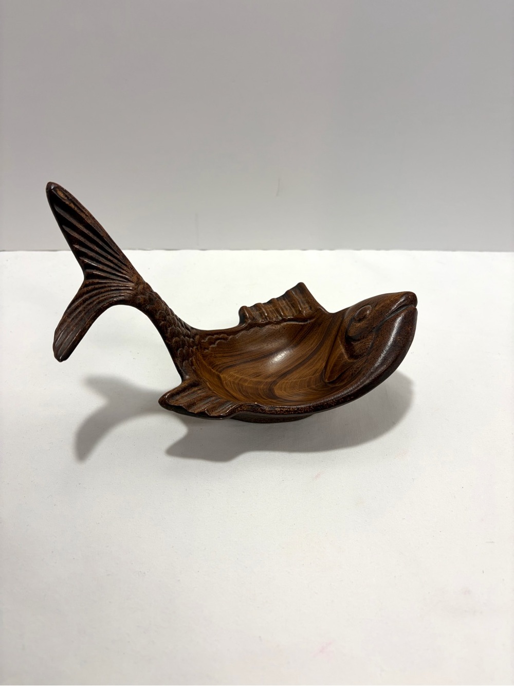 Vintage California Original Pottery Small Fish Bowl MCM Folk Art